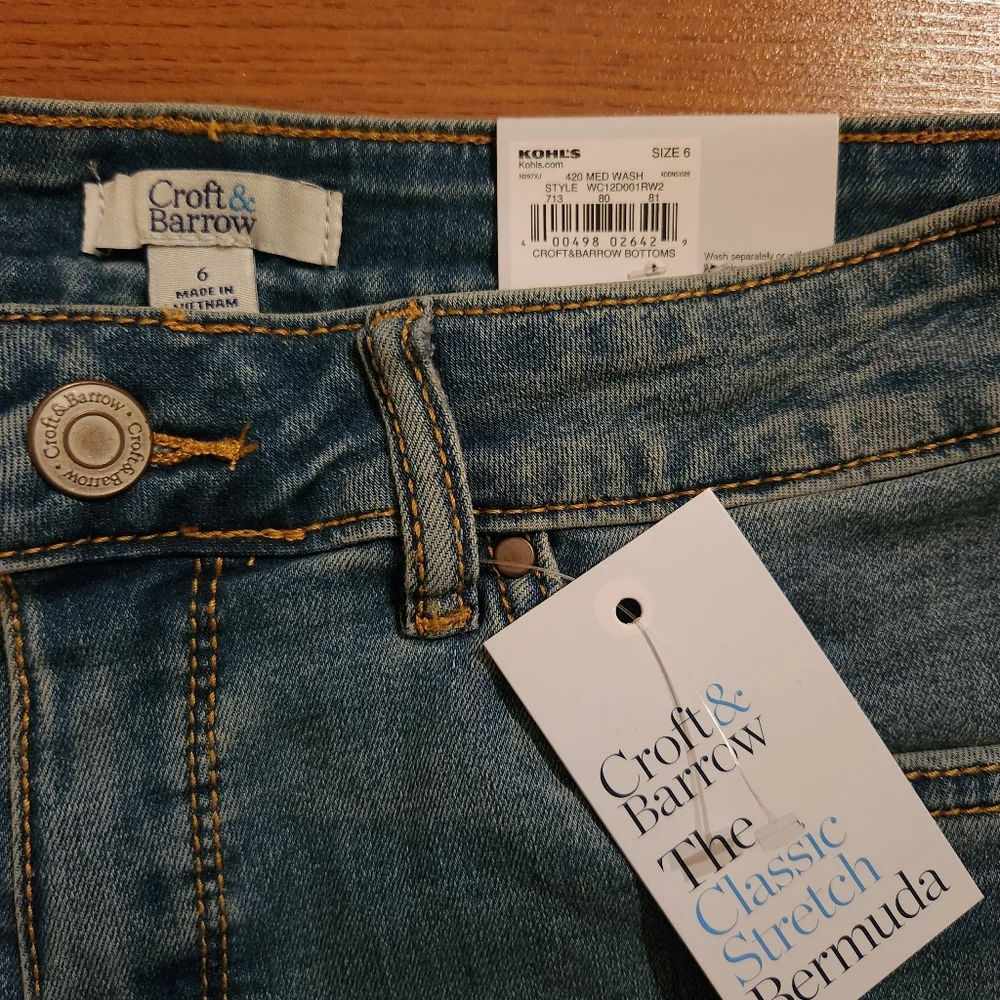 NEW Bermuda Shorts Croft & Barrow Classic Stretch - Size 6 - Picture 5 of 9